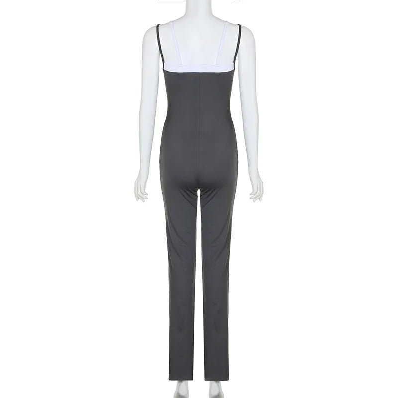 Jumpsuit Patchwork Backless Halter – Bodycon Style - SN Wigs & More