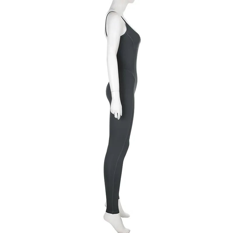 Jumpsuit Patchwork Backless Halter – Bodycon Style - SN Wigs & More