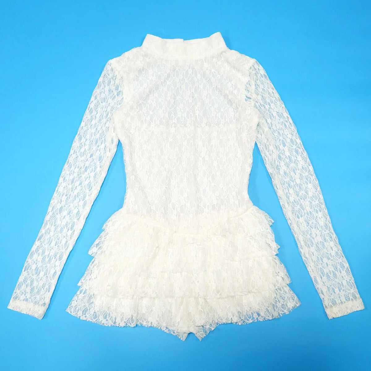 Jumpsuit See Through Patchwork Lace Long Sleeve Glam Clubwear - SN Wigs & More