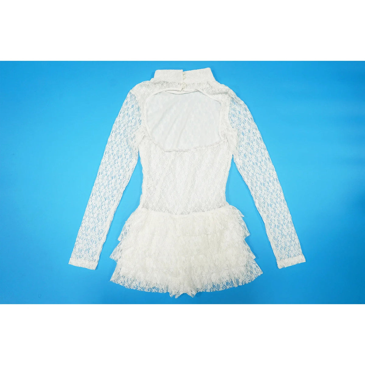 Jumpsuit See Through Patchwork Lace Long Sleeve Glam Clubwear - SN Wigs & More