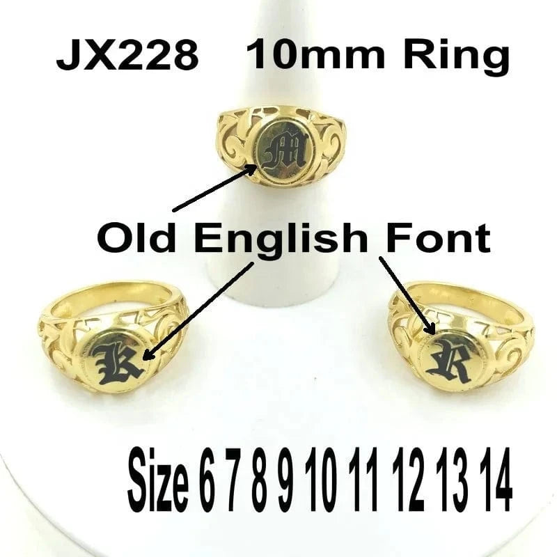 JX228 personalized name ring initial letter DIY gift couple wedding engagement jewelry gold Hawaiian jewelry wholesale for woman