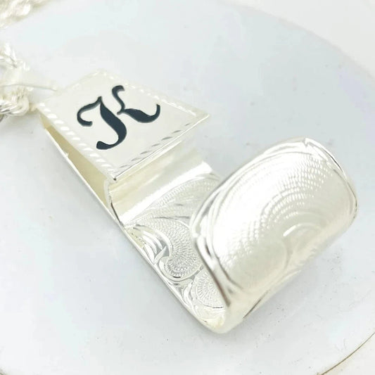 JX230 Big Hook pendant Palaoa Initial necklace thick rope chain gold filled personalized customize gift men boy hiphop jewelry