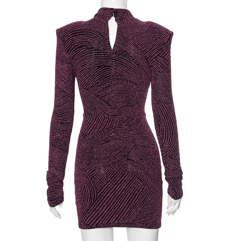 K23ds642 New 2024 Spring Patchwork Crew Neck Long Sleeve Mini Dress Solid Bodycon Sexy Casual Fashion Dress For Women Lady