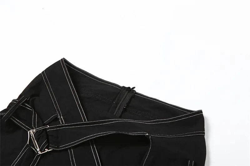 K23s38240 New 2024 Spring Patchwork Sleeveless Cami Crop Top And Short Skirt 2 Piece Set Solid Bodycon Sexy Women's Set