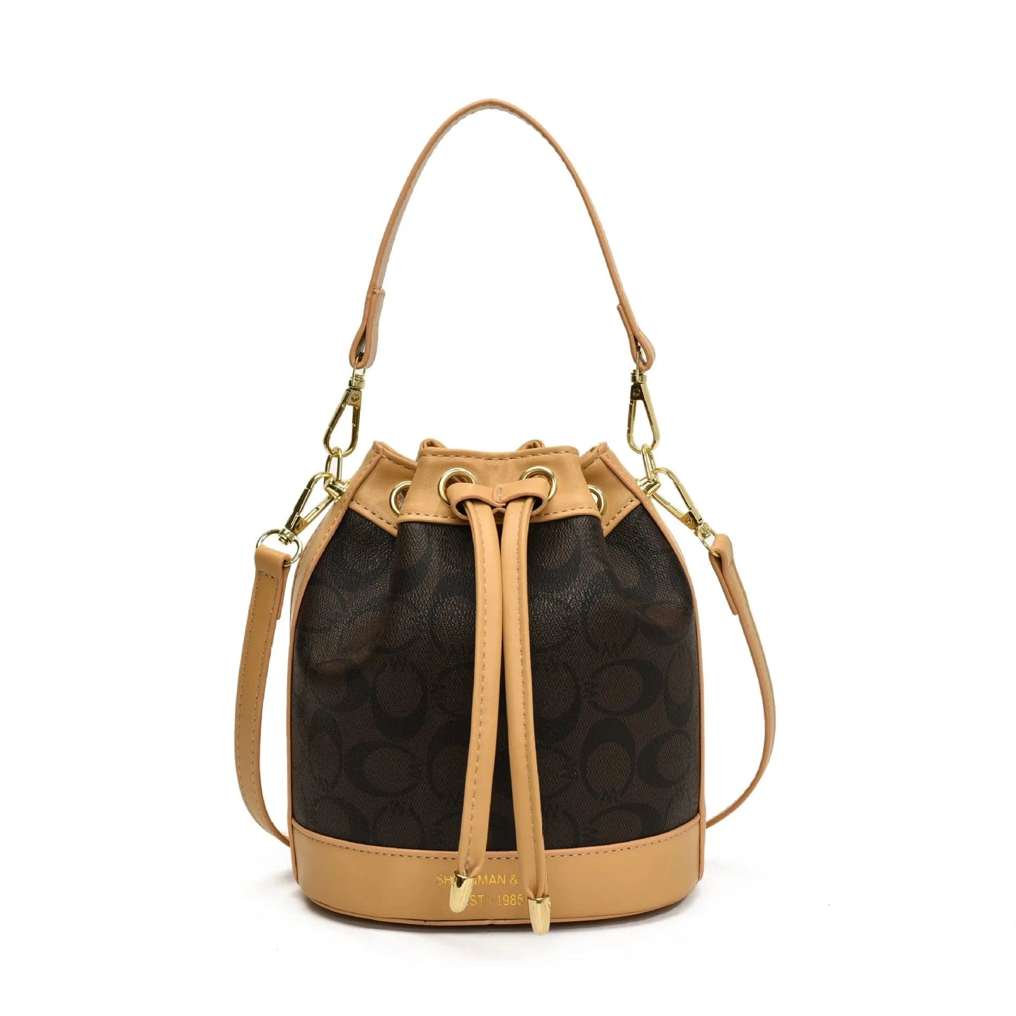 ka 2025 Retro Print Bucket Bag - Vintage Drawstring Shoulder Bag for Women, Fashion Crossbody & Handbag