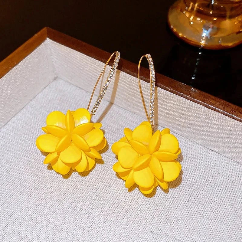 KAITIN Rhinestone-Encrusted Flower Pearl Pendant Earrings Women Luxury Earrings Wholesale Bulk High Quality Earrings