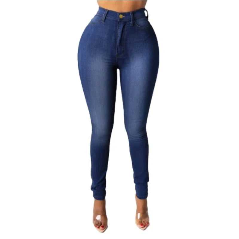 KE0111RV Custom Private Label Vintage Letter Print High Waist Denim Bodycon Jeans Sehe Fashion