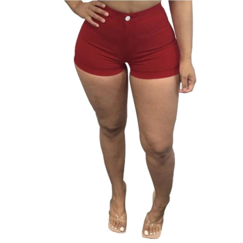 KE0115RV high waist ripped denim shorts jeans women sehe fashion