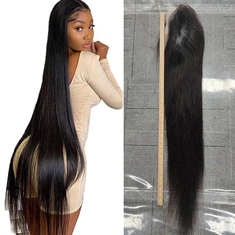 Keyu Wholesale 40 inches 13x4 Lace Front Wigs Human Hair For Black Women Long Bone Straight Transparent Full Hd Lace Frontal Wig