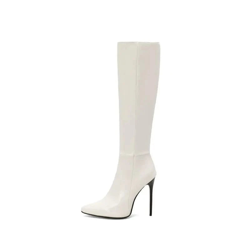 Knee High Botas Mujer Winter and Fall Leather Sexy Stiletto 2023 New Styles Women Boots for Lady