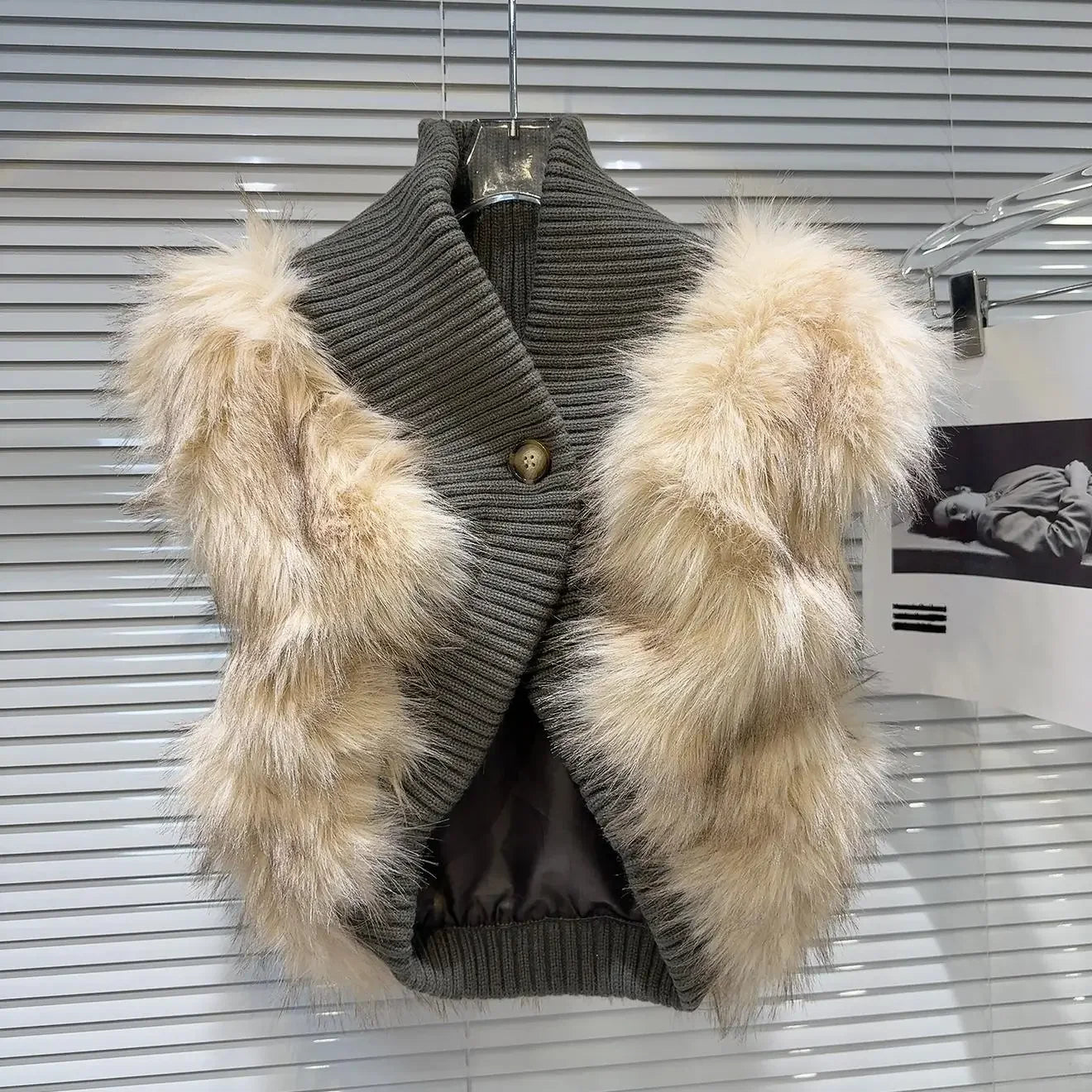 Knit Vest + Faux Fur Patchwork + Winter Cozy Style - SN Wigs & More