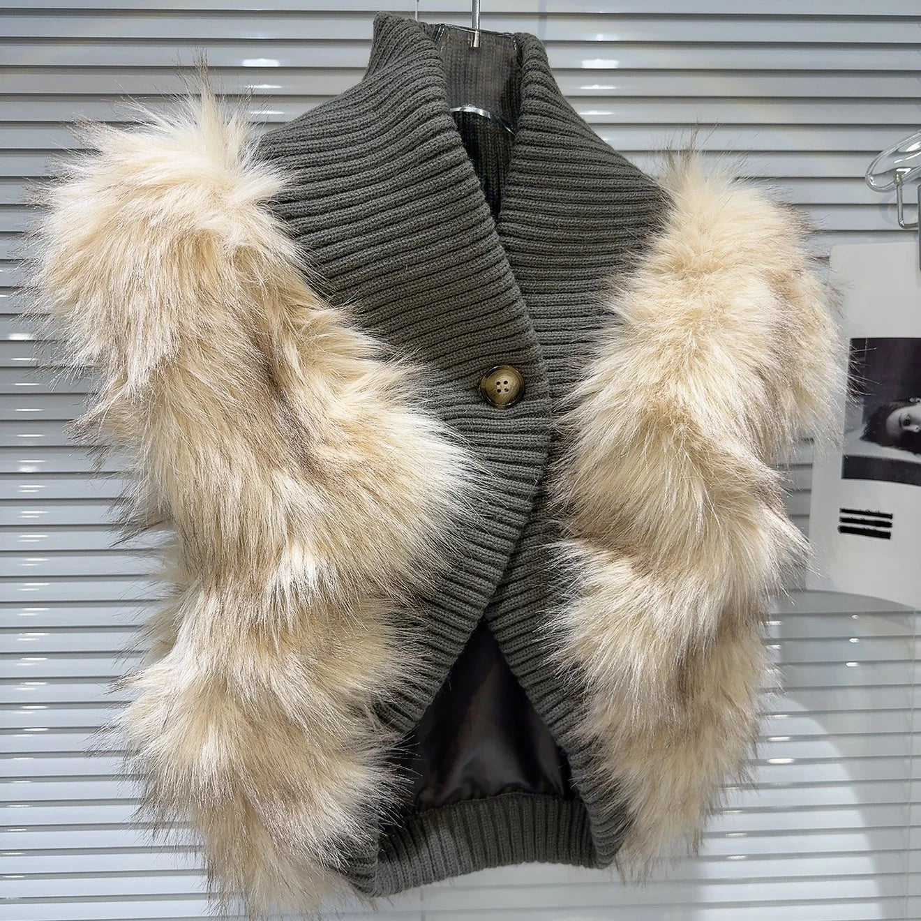 Knit Vest + Faux Fur Patchwork + Winter Cozy Style - SN Wigs & More