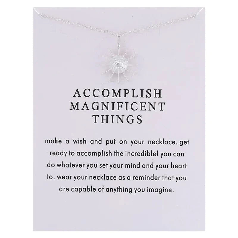 Korean Accomplish Magnificent Things Plated Gold Silver Pendant Necklace Chains Statement Necklace Women Jewelry