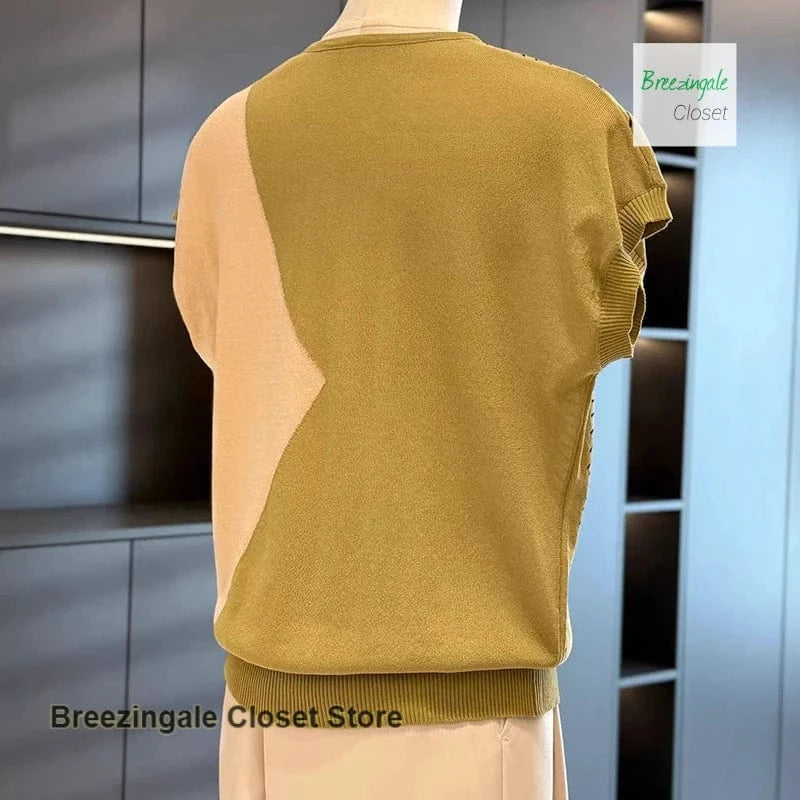 Korean fashion ice silk sweater women's summer dress new mother temperament T-shirt Joker middle-aged and old-aged tops.