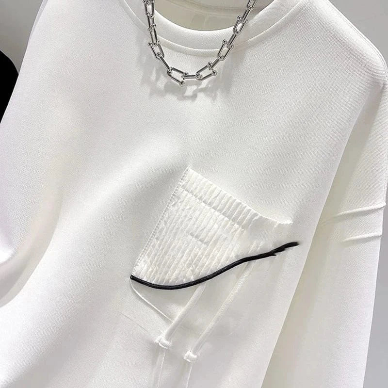Korean fashion solid color hoodless sweatshirt women's spring and autumn new temperament loose thin niche design short top - SN Wigs & More