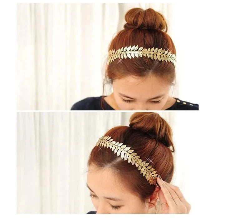 Korean handmade golden leaves bride hair accessories elegant headdress jewelry hairband Princess wedding tiaras hair decoration