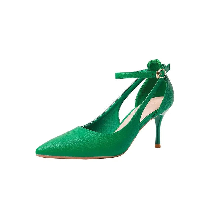 Korean Style Point Toe Hollow Out Women High Heels Ladies Outside Office Dress Work Sandals Shoes