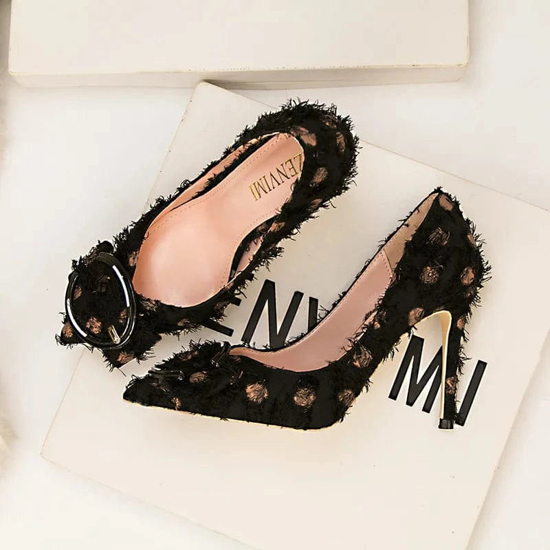 Korean Style Women Pointed-toe Buckle Sandals Female Summer Autumn High Heel Pumps Sexy Party Ladies Dress Shoes