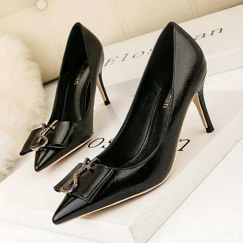 Korean Style Women Pointed-toe Shallow High Heels Sexy Banquet Ladies Dress Shoes Summer Autumn Sandals Female