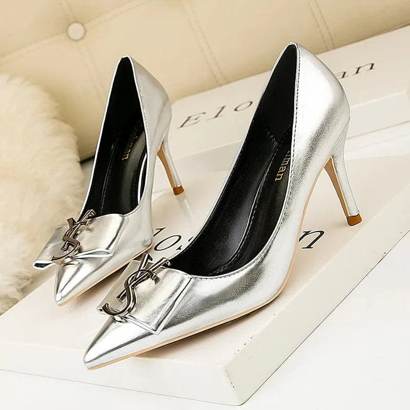 Korean Style Women Pointed-toe Shallow High Heels Sexy Banquet Ladies Dress Shoes Summer Autumn Sandals Female