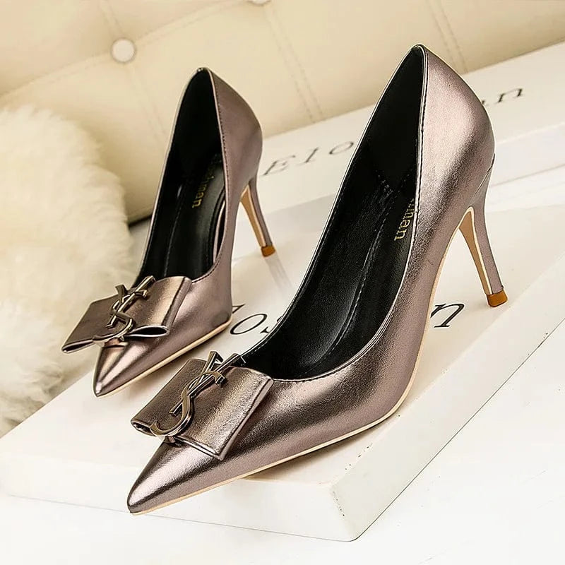 Korean Style Women Pointed-toe Shallow High Heels Sexy Banquet Ladies Dress Shoes Summer Autumn Sandals Female