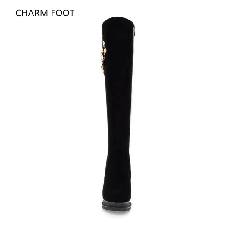 Korean thick high heel high tube women's boots European and American sexy Knight boots