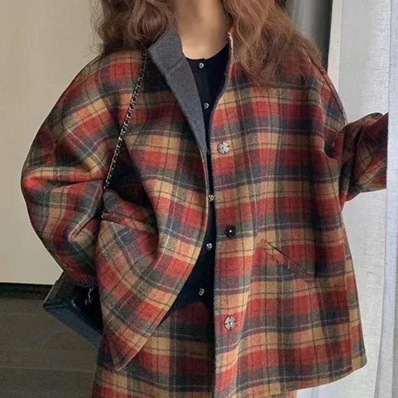 Korean version of the British style striped skirt suit women's autumn 2024 new slim fashion casual coat jacket skirt two - piece. - SN Wigs & More