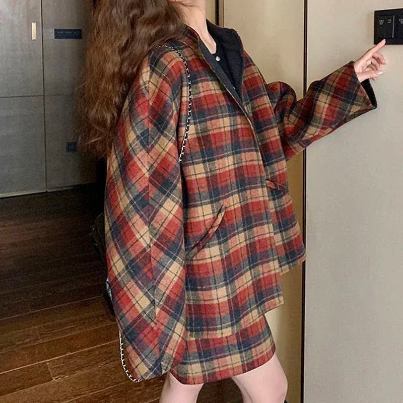 Korean version of the British style striped skirt suit women's autumn 2024 new slim fashion casual coat jacket skirt two - piece. - SN Wigs & More