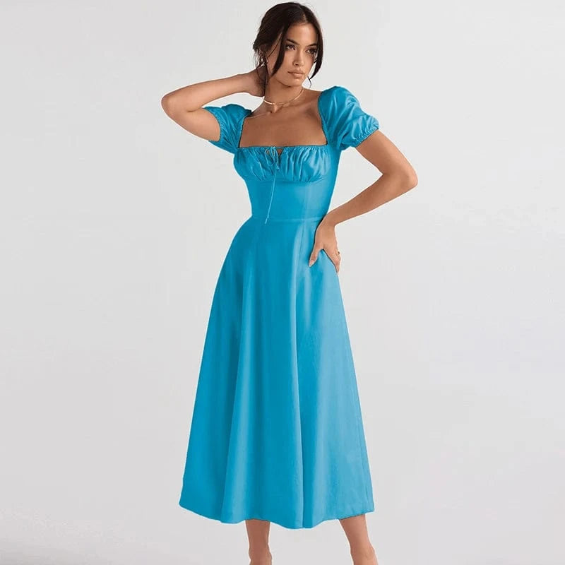 L / 25 2024 Summer New Fashion Spaghetti Strap Dress Women Floral Printed Lace-up Sexy Beach Boho Dresses Ladies Casual French Party