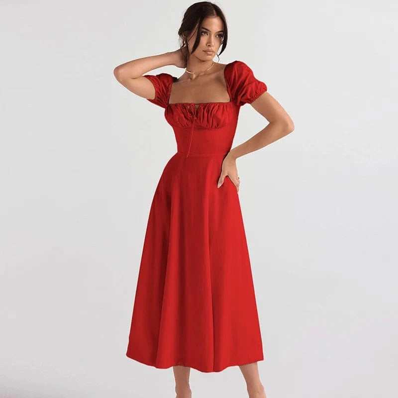 L / 26 2024 Summer New Fashion Spaghetti Strap Dress Women Floral Printed Lace-up Sexy Beach Boho Dresses Ladies Casual French Party