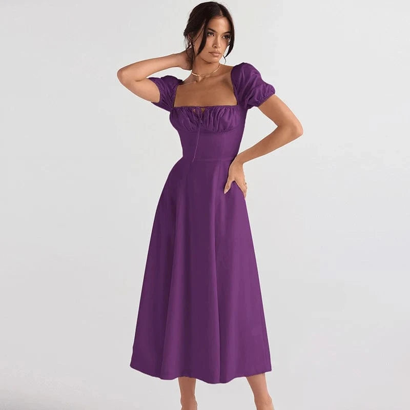 L / 27 2024 Summer New Fashion Spaghetti Strap Dress Women Floral Printed Lace-up Sexy Beach Boho Dresses Ladies Casual French Party