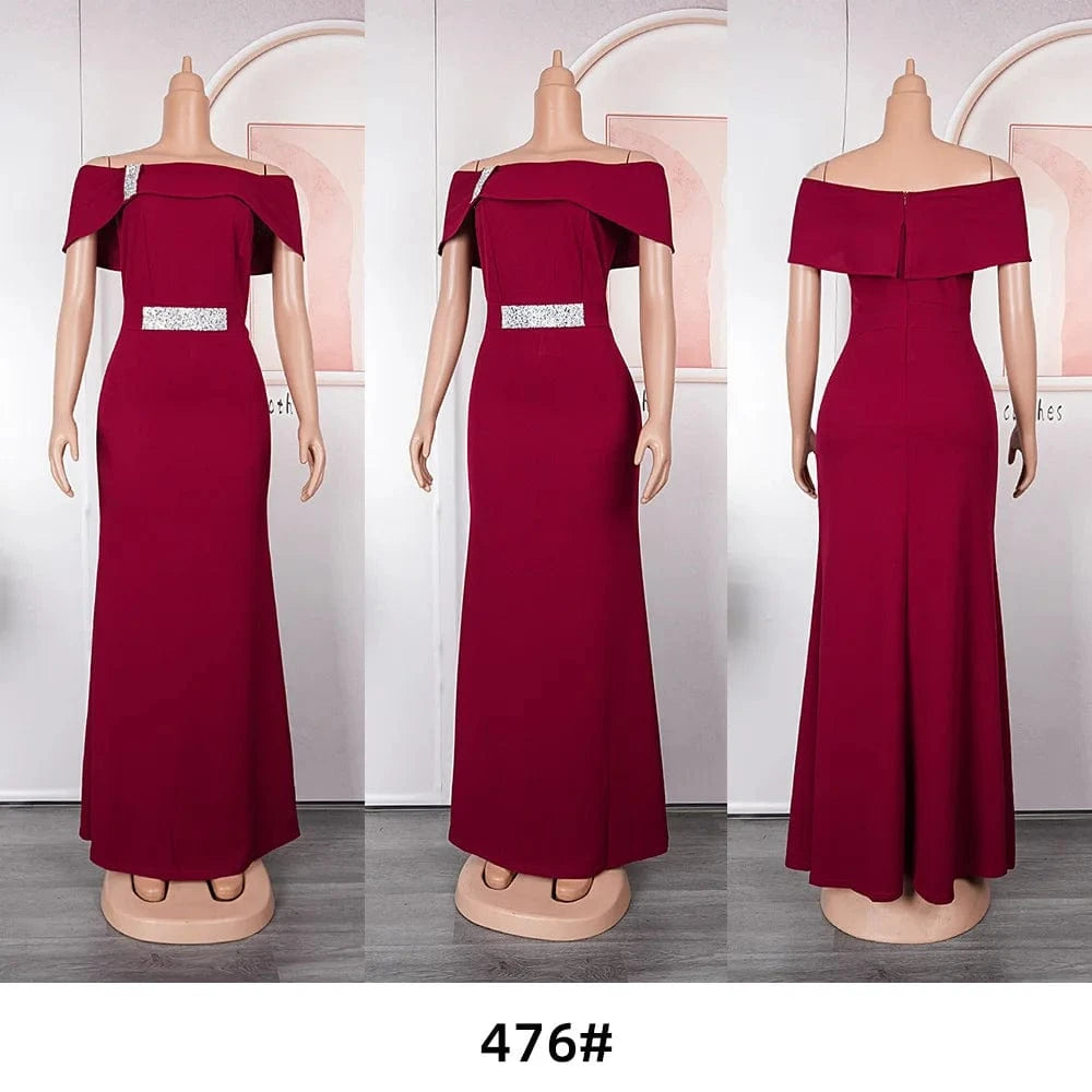 L-3XL New Bridesmaid Wedding Dress African Women's Large One Shoulder Sexy Long Dress