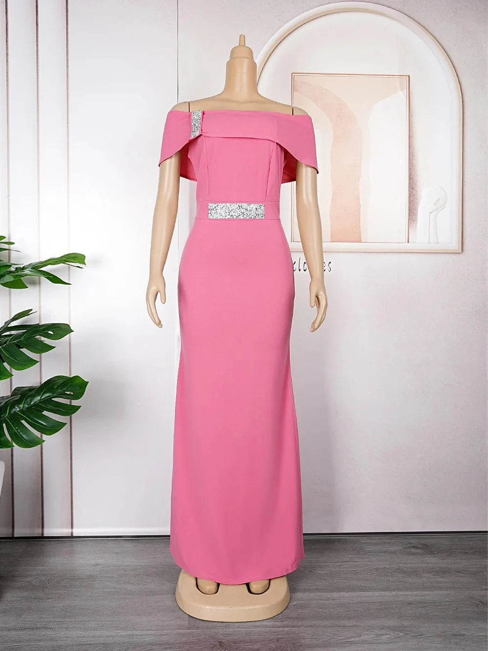 L-3XL New Bridesmaid Wedding Dress African Women's Large One Shoulder Sexy Long Dress