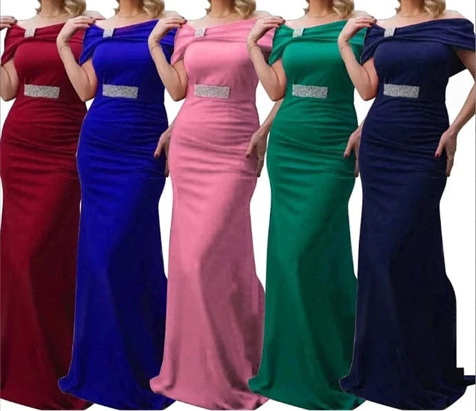 L-3XL New Bridesmaid Wedding Dress African Women's Large One Shoulder Sexy Long Dress