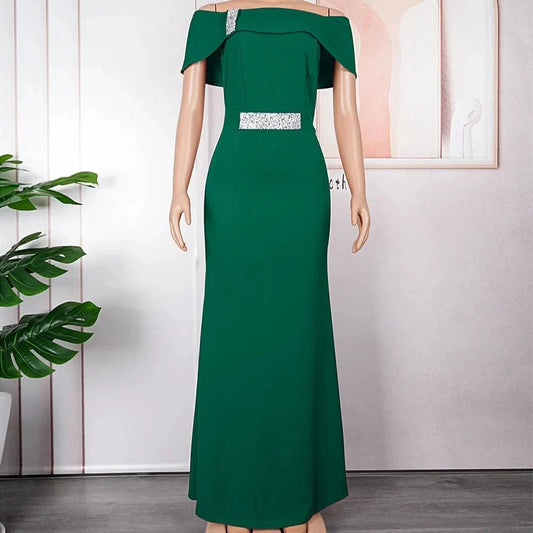 L-3XL New Bridesmaid Wedding Dress African Women's Large One Shoulder Sexy Long Dress