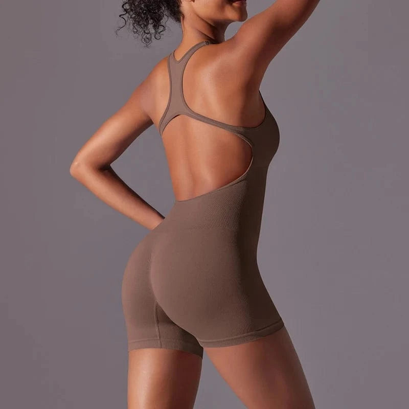 L / 7 High Quality Women Jumpsuits Shorts Rompers One Piece Bodysuits Yoga Sleeveless Racer Back Seamless Bodycon Outfits Clothes 2024