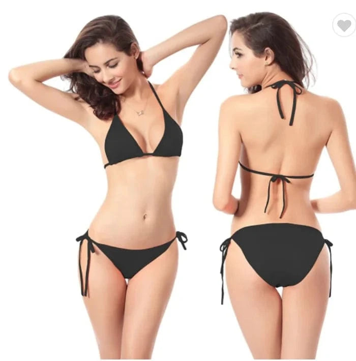 L / Black Liu Ming Hot Selling Wholesale OEM Cheap Women Sexy More Solid Colors Swimsuit Swimwear Bikini