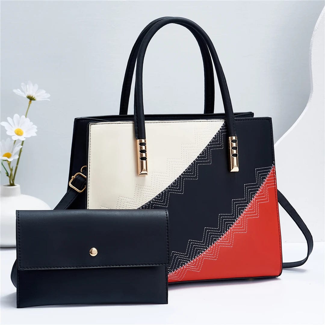 L / Black new square shoulder cross body bag custom women hand bags wholesale bags women ladies large capacity  Set handbags