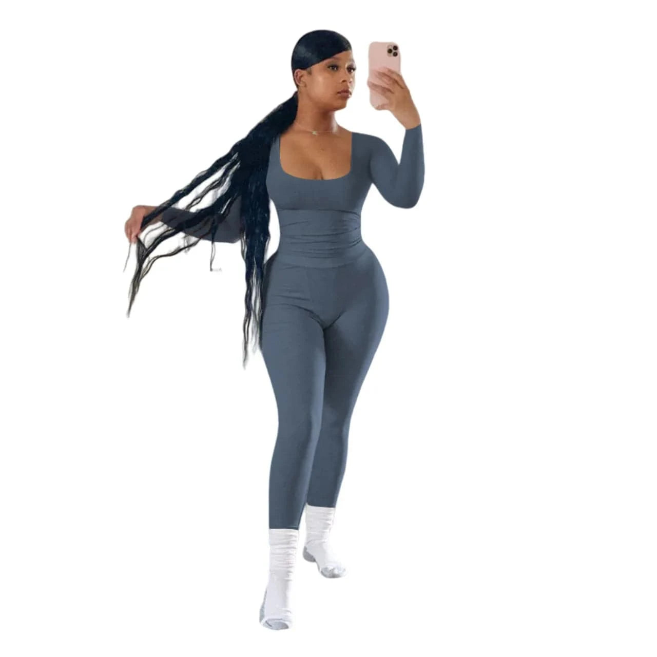 L / Dark Gray Custom Logo Wholesale Ribbed 2 Piece Knit Set Women Spring 2024 Full Woman Pants and Top Outfit Ladies Knitted Suit