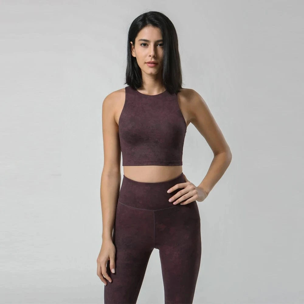 L / Dark red 2024 Yoga Wear Sets Outfit For Women 2 Piece Fitness & Yoga Wear Gym Sportswear