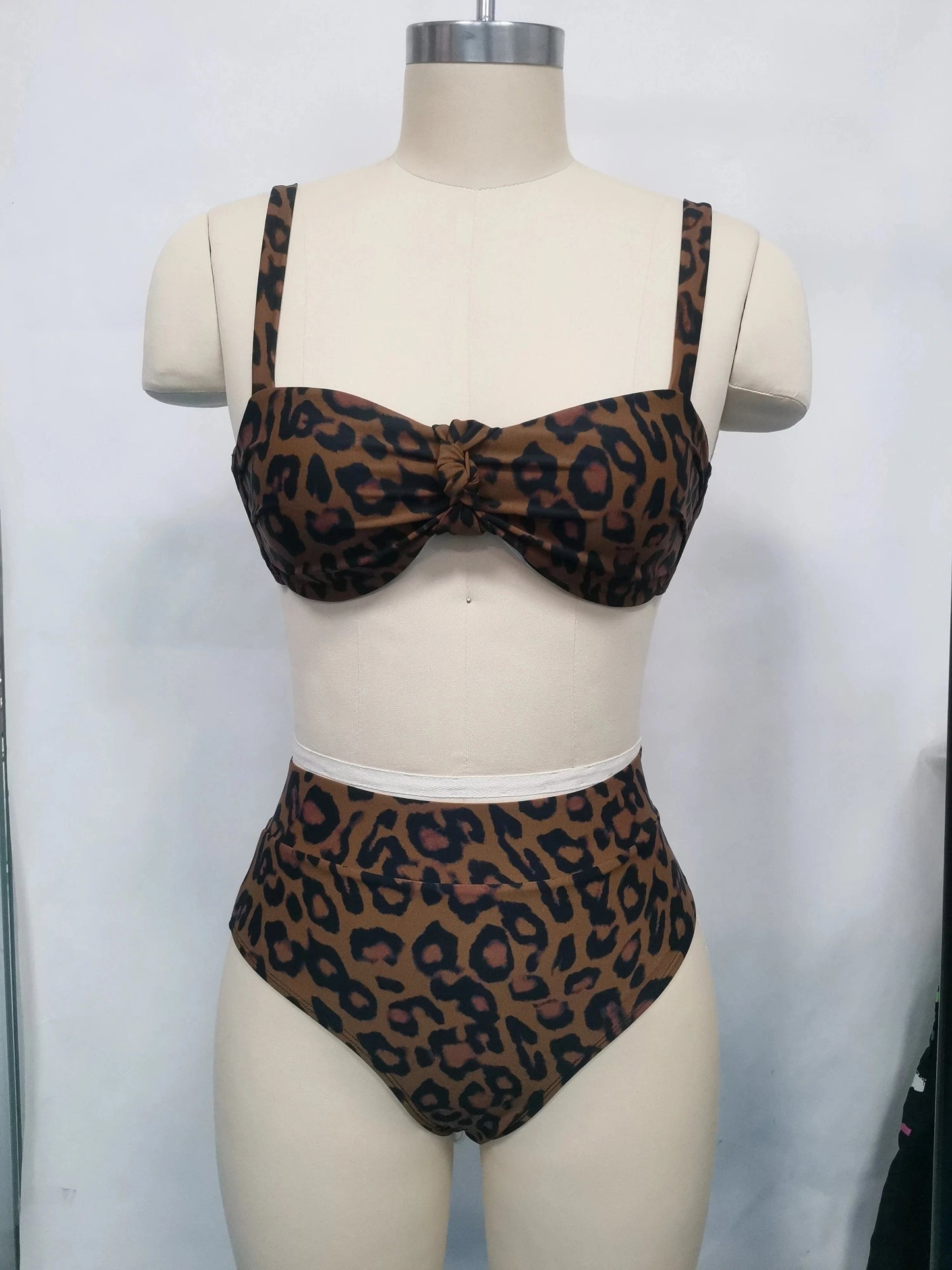 L / Leopard Explosive Split Swimsuit New Solid Color Striped High Waist Sexy Bikini Set Woman Bikinis & Beachwear Swimwear 2024