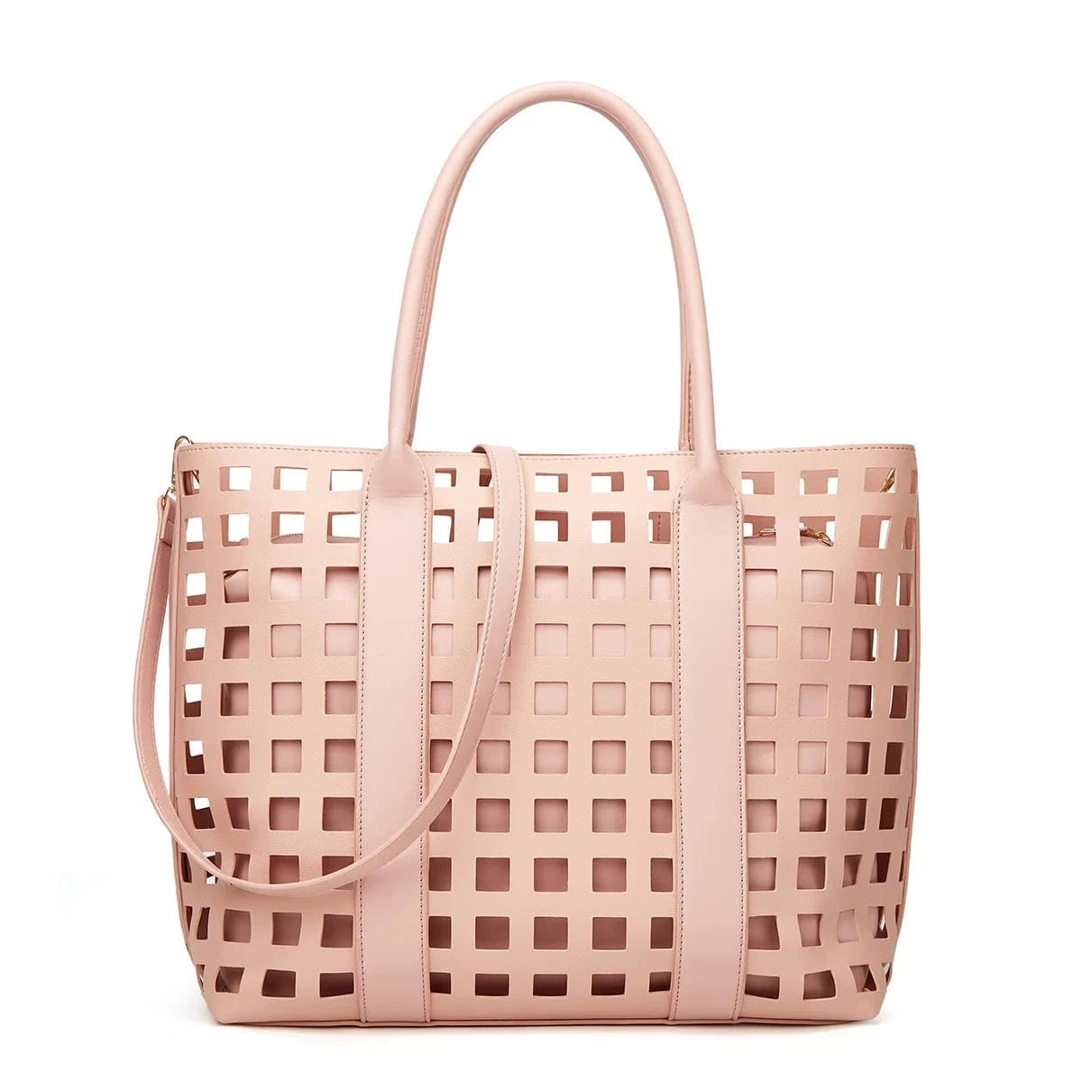 L / Pink Drop Shipping Lady Women Beach Vintage Large Capacity Tote Shoulder Hand Bag Sets Handbags