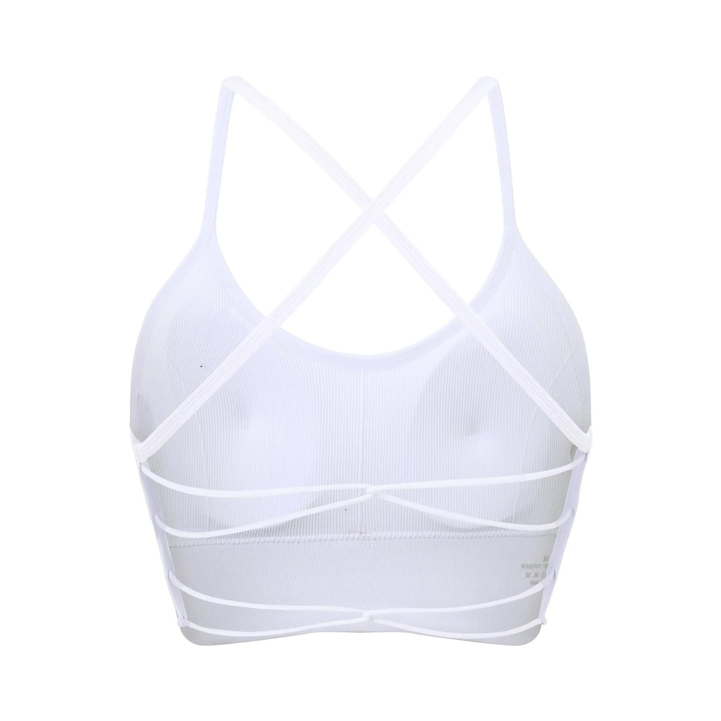 L / White 2024 Women yoga bra backless adjustable straps athletic gym fitness workout top sexy sports bra