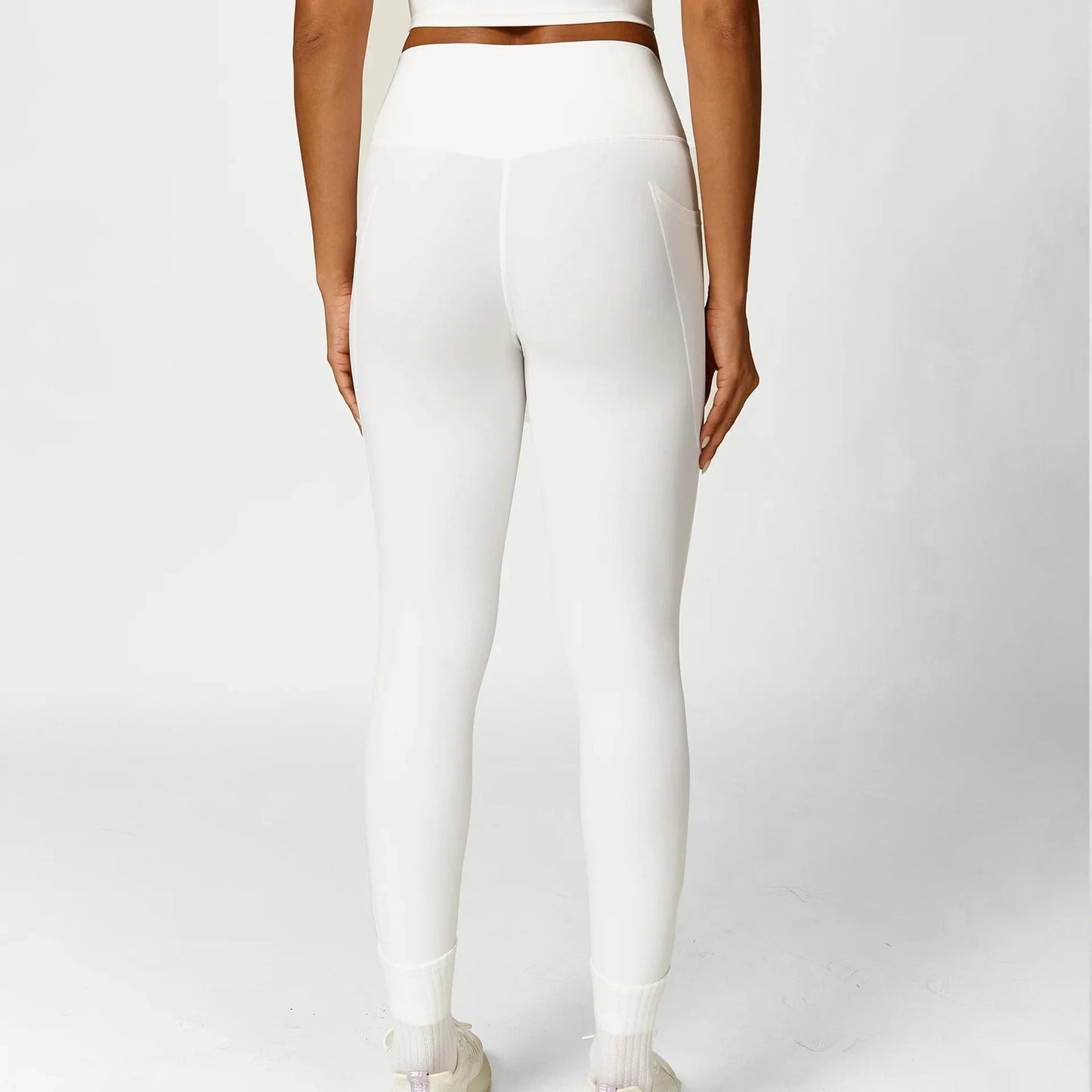 L / White pants 2024 Custom Yoga Gym Legging Set Woman Activewear Fitness Womens 2 Piece Crop Top And Leggings Set