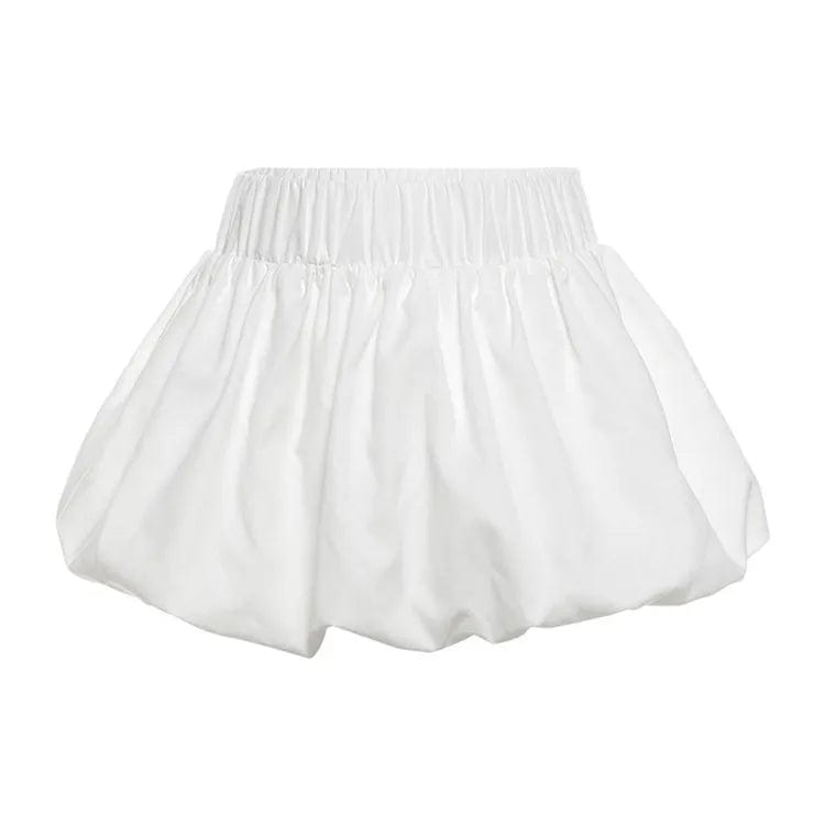 L / White Sexy Women's Mini Short Skirt Fashion Summer 2024 Pleated Bubble Mini Skirt