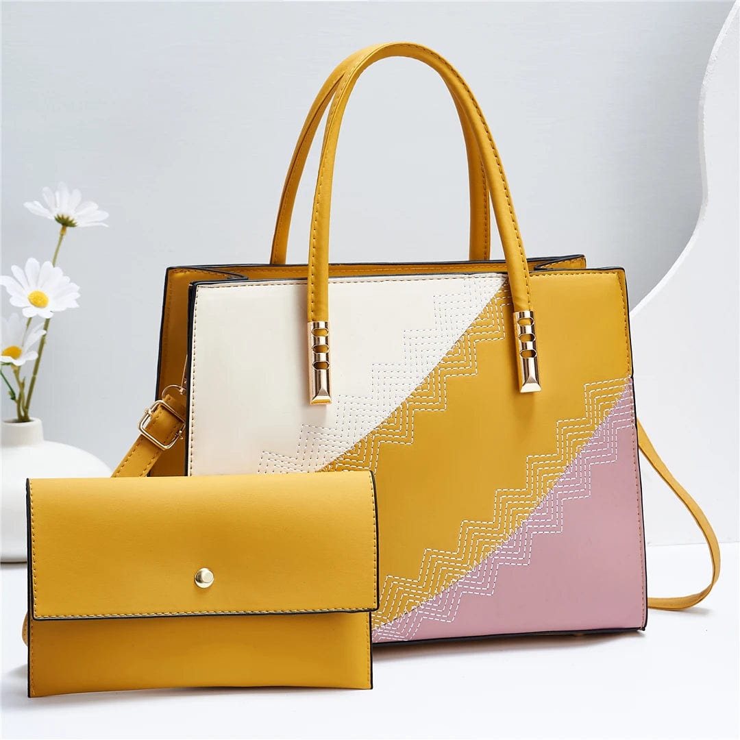 L / Yellow new square shoulder cross body bag custom women hand bags wholesale bags women ladies large capacity  Set handbags