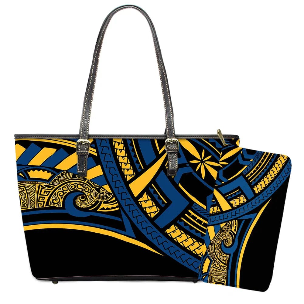 L / YSFA1892 Pink Bags Women Handbags Ladies Custom On Demand Samoan Tribal Print Leather Tote Bag Shoulder Bags Women Handbags Ladies 2024