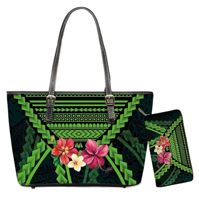 L / YSFB01971 Pink Bags Women Handbags Ladies Custom On Demand Samoan Tribal Print Leather Tote Bag Shoulder Bags Women Handbags Ladies 2024