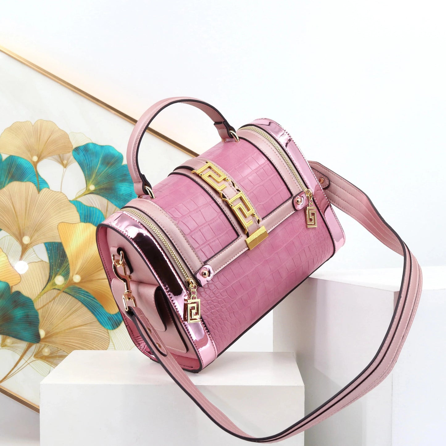 L28.5*W15*H21 HANDLE10 CM / 230416 pink top products crocodile women' handbag pillow ladies bag fashion designer handbag quality female shoulder super handbags factory