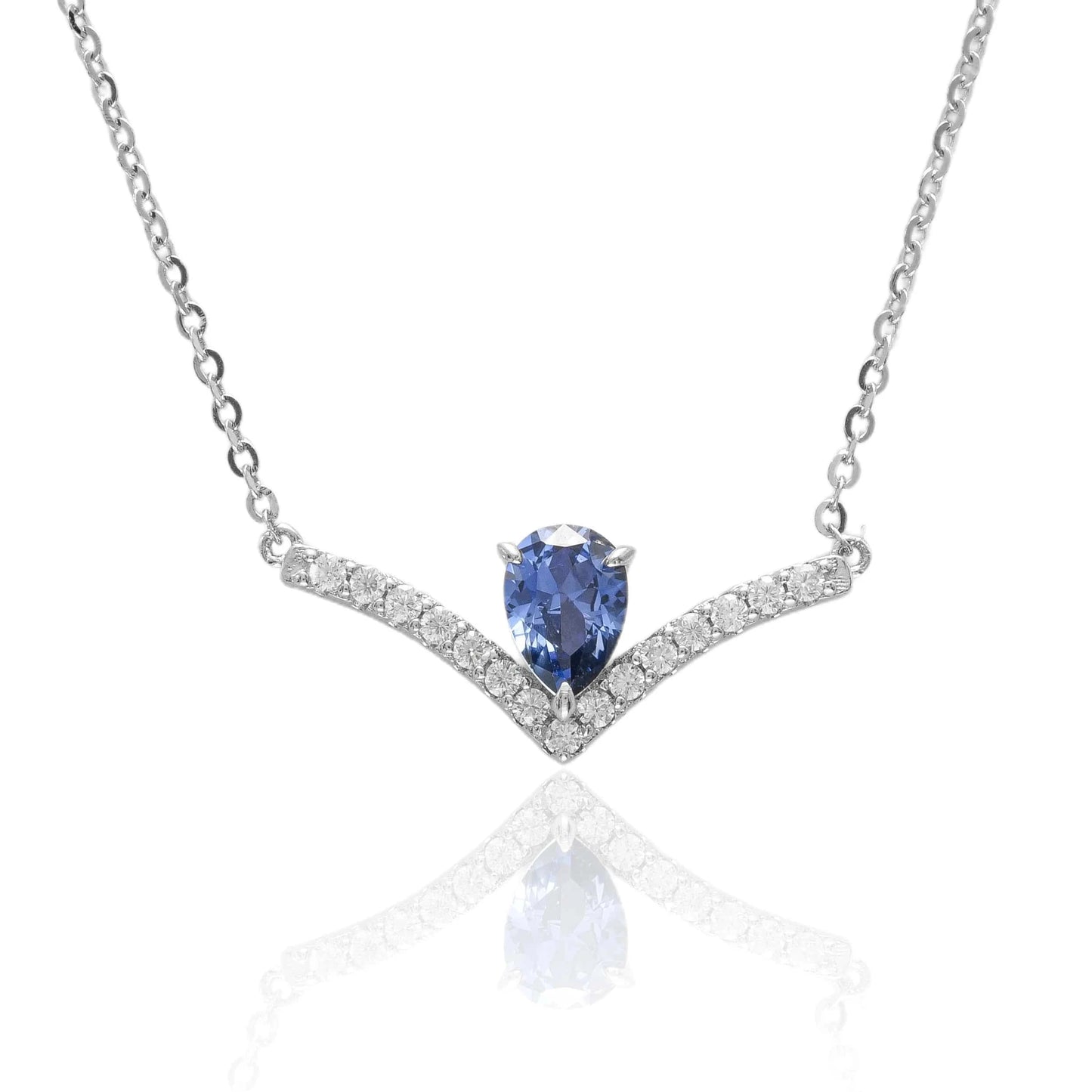 Lab Grown Gem Necklace / 40+5cm / Blue Dropshipping 925 Sterling Silver Moissanite Diamond Pendant For Women 18k Gold Plated Lab Grown Gemstone Statement Necklace